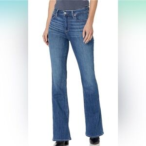 $239 RETAIL PAIGE Blue Flare Wide Leg Jeans